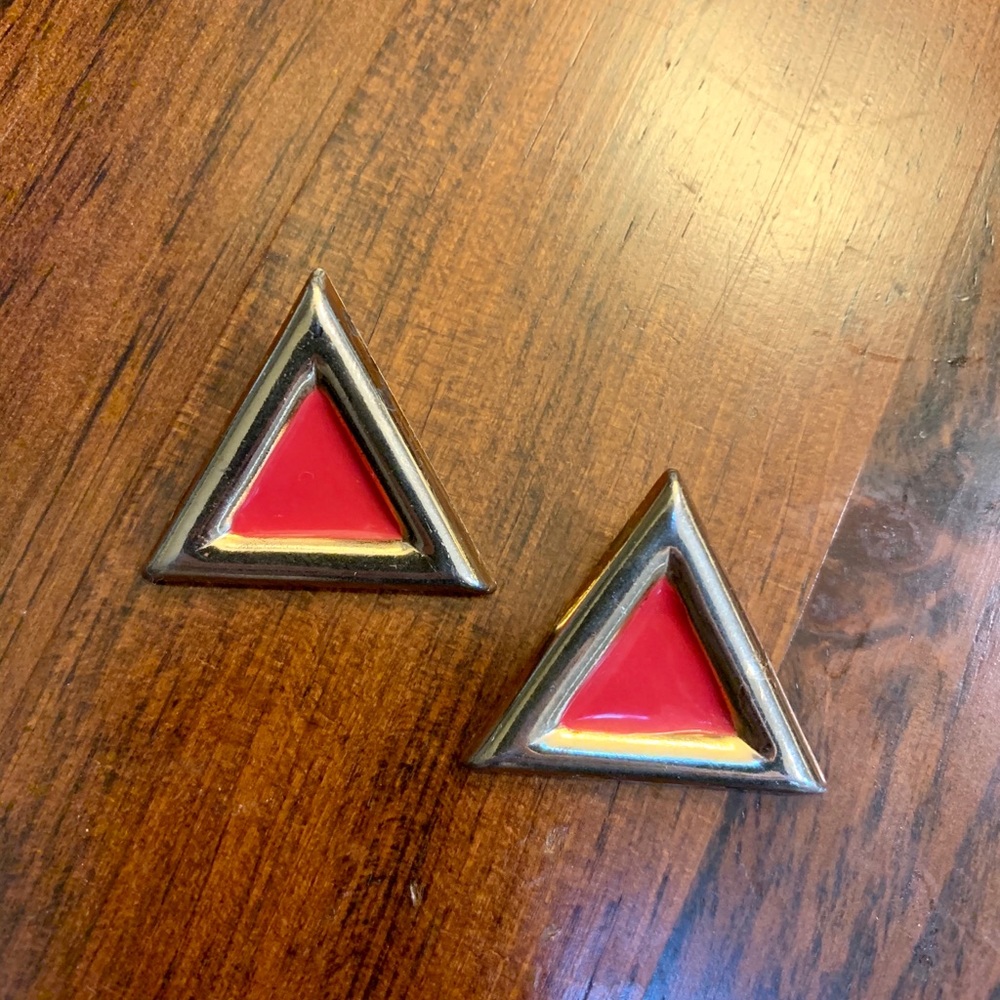 Vintage 80s Style Geometric Earrings